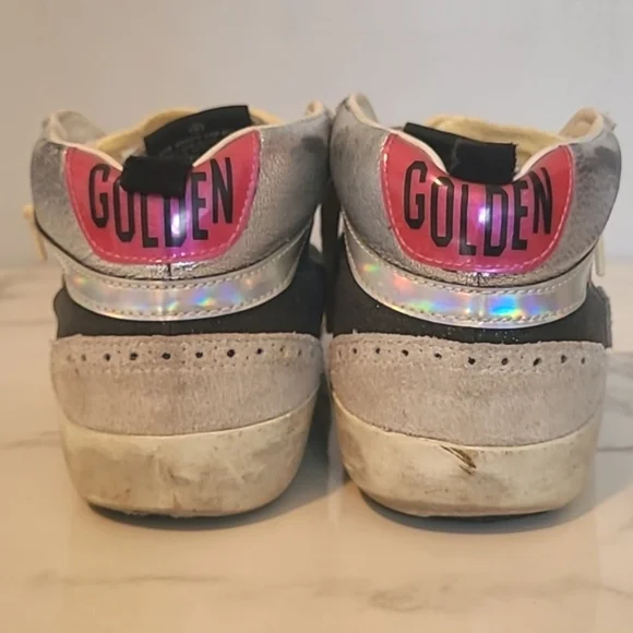 Golden Goose Mid Star Silver Glitter Sneakers Women's 10 Grunge Gorp Distressed - Picture 5 of 16